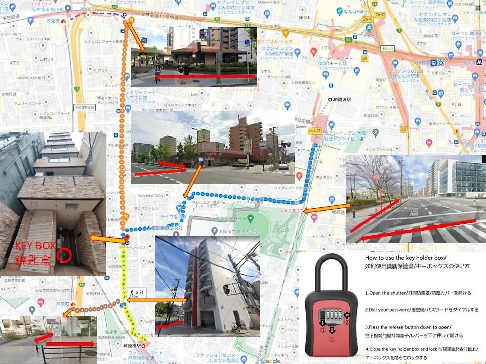 شقة Close To Jr Nanba Station/Airport Bus Terminal/1 Room/Floor/Elevator أوساكا